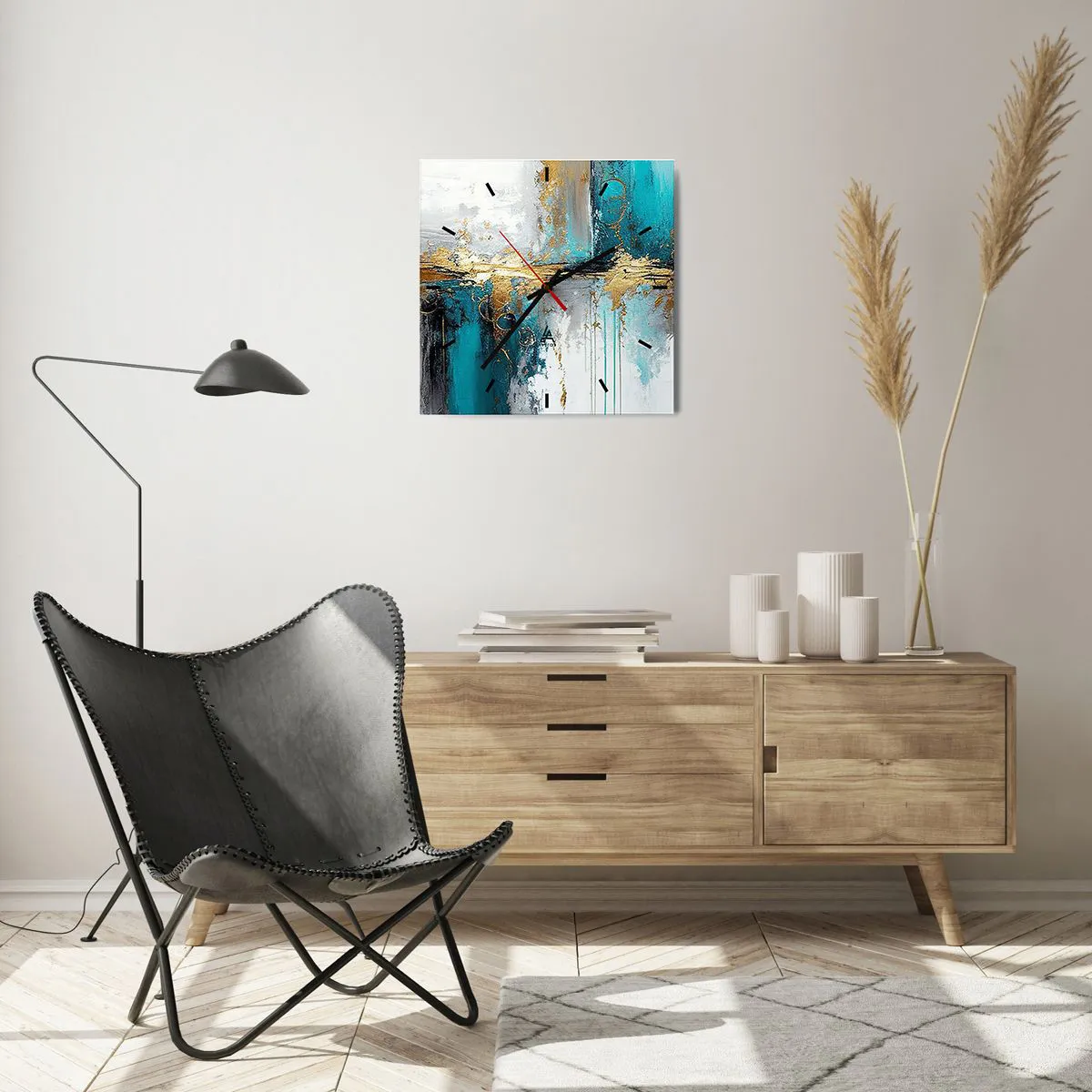 Reloj de pared - Reloj de vidrio - Todo fluye - 40x40 cm