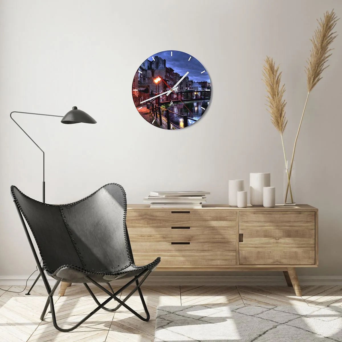 Relógio de parede - Relógio em vidro - A desconhecida Bydgoszcz - 40x40 cm