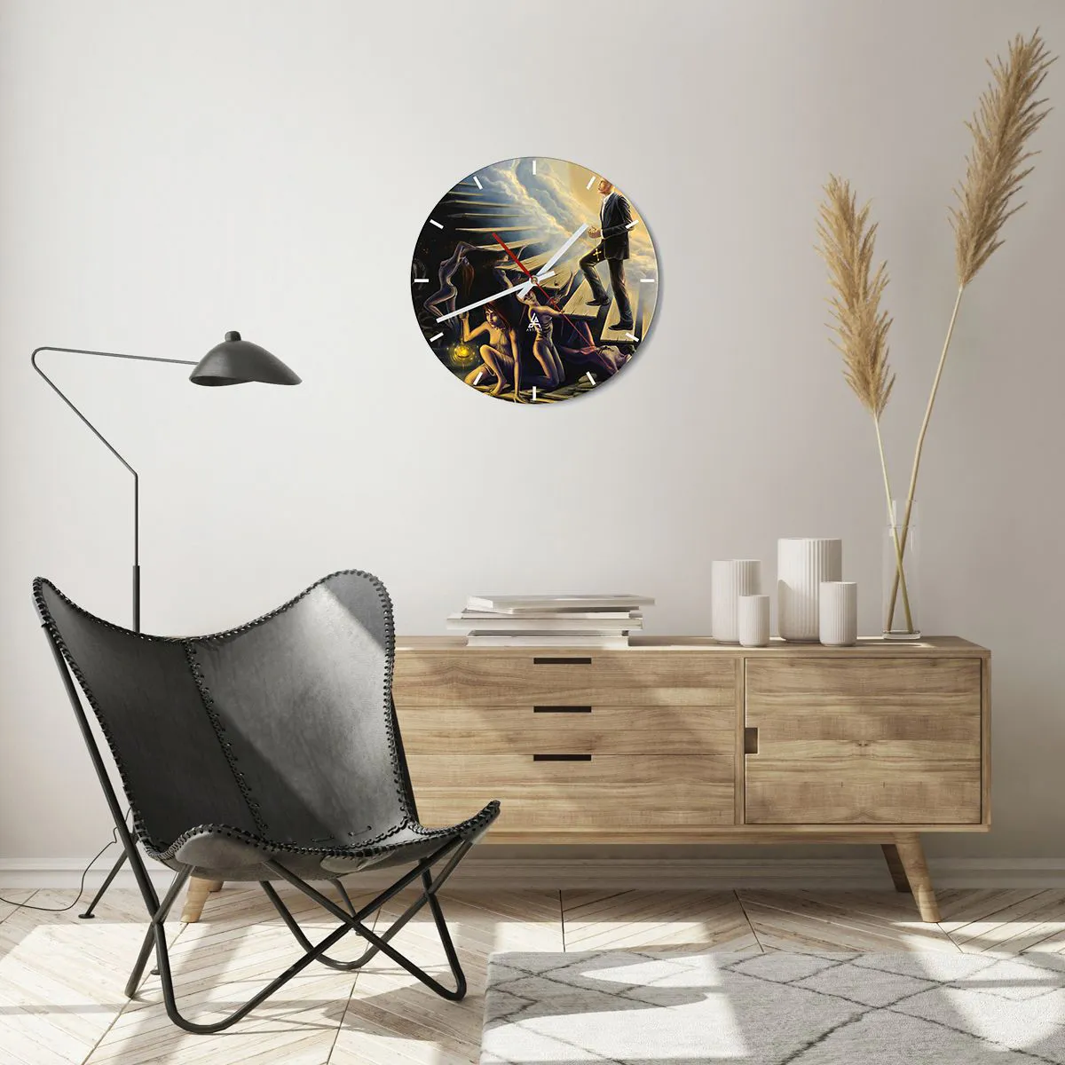 Horloge murale - Pendule murale - Voyage dantesque vers la lumière - 40x40 cm