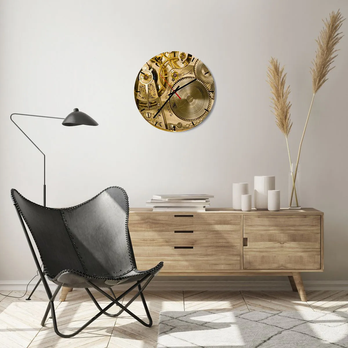 Horloge murale - Pendule murale - Marcher avec son temps - 40x40 cm