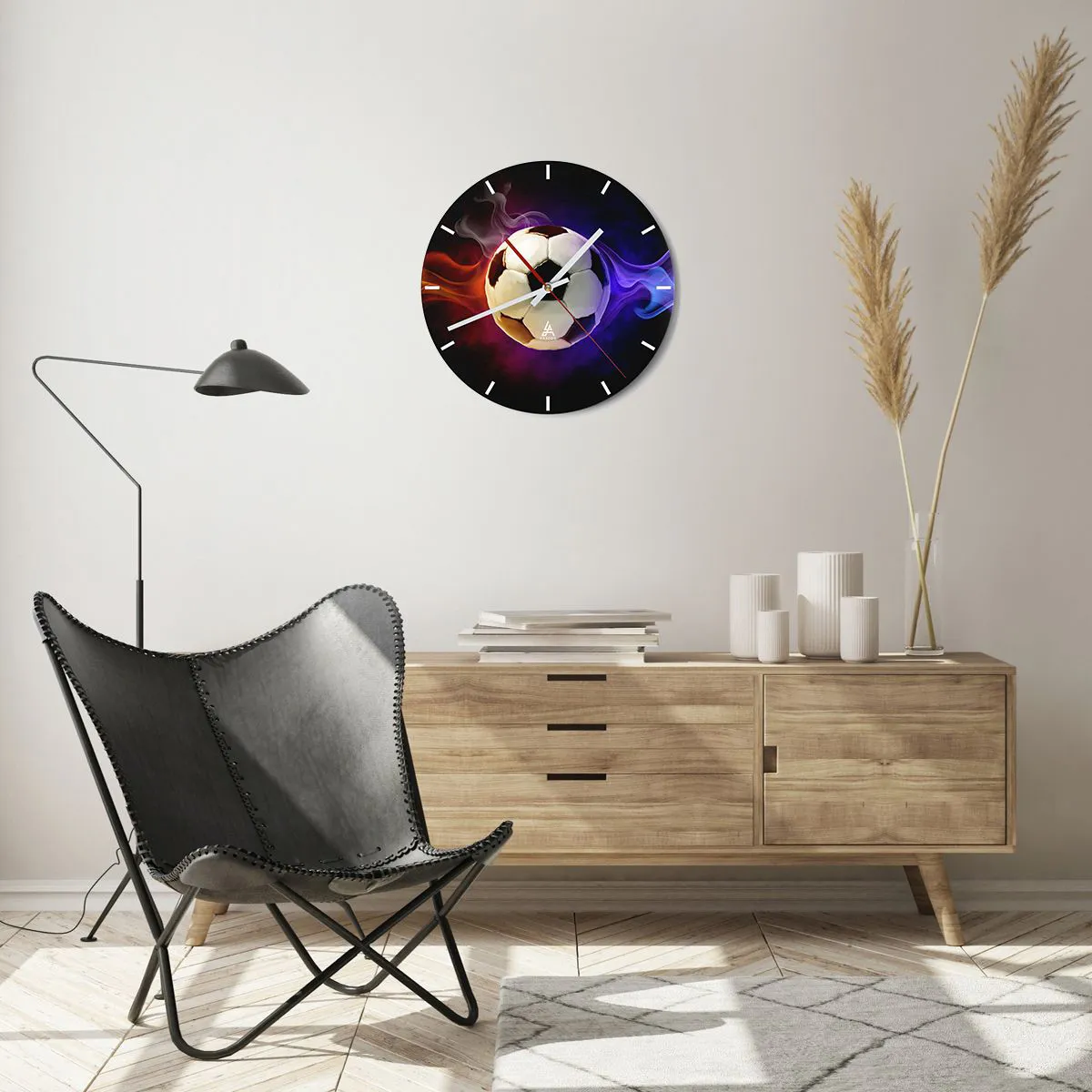 Relógio de parede - Relógio em vidro - O poder mágico do jogo - 40x40 cm