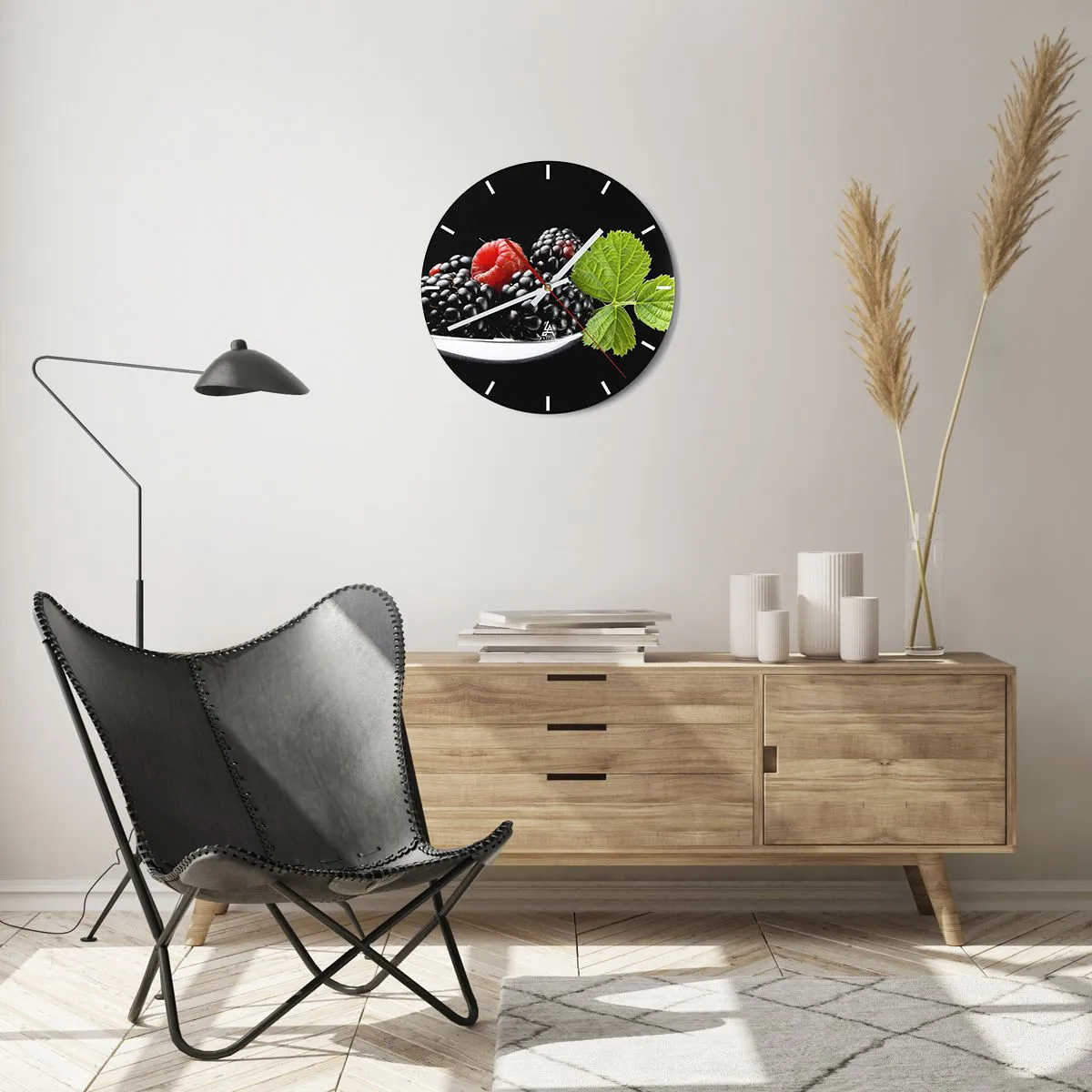 Ceas de perete - Ceas pe sticlă - Gustul prospețimii - 40x40 cm