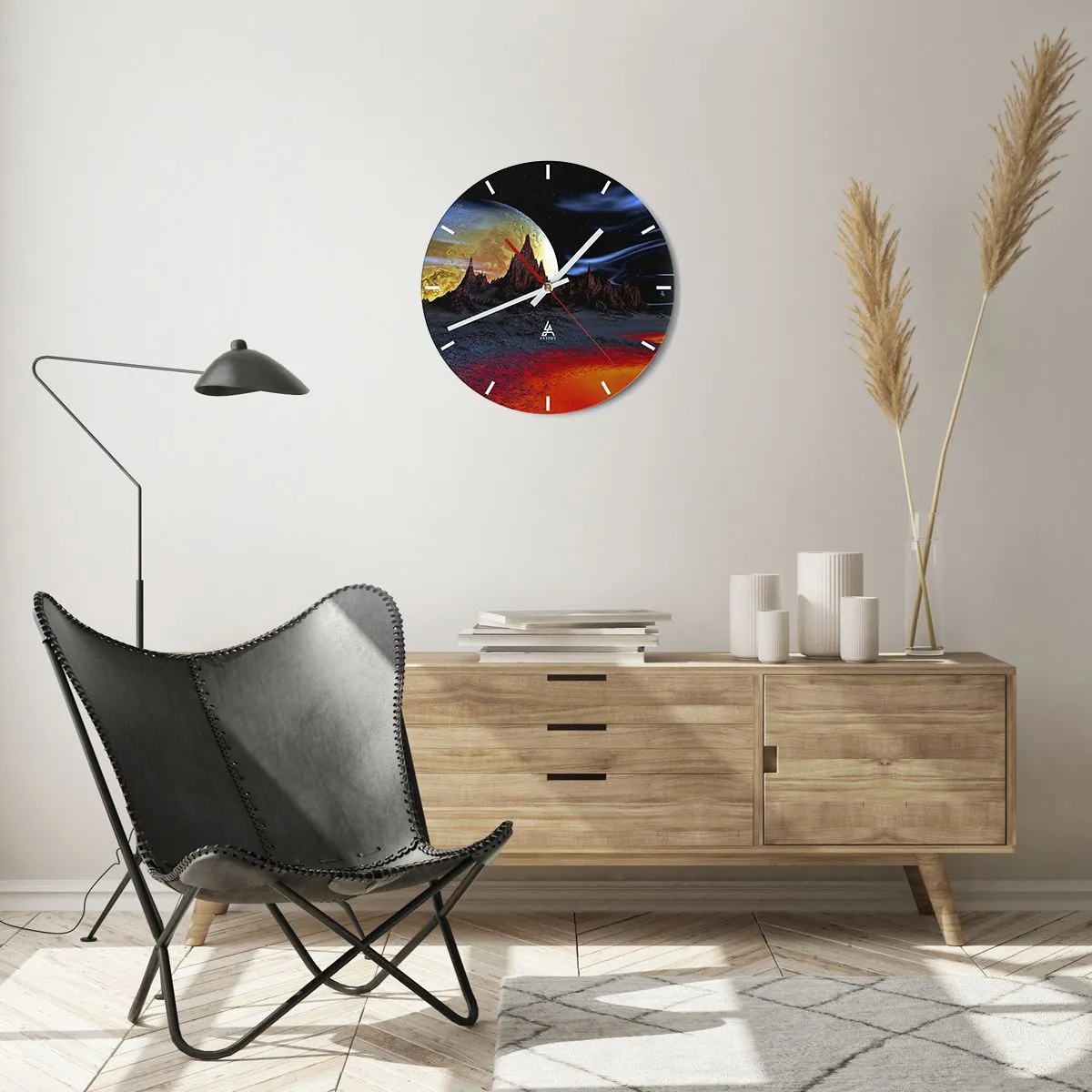 Relógio de parede - Relógio em vidro - Mundo desconhecido - 40x40 cm