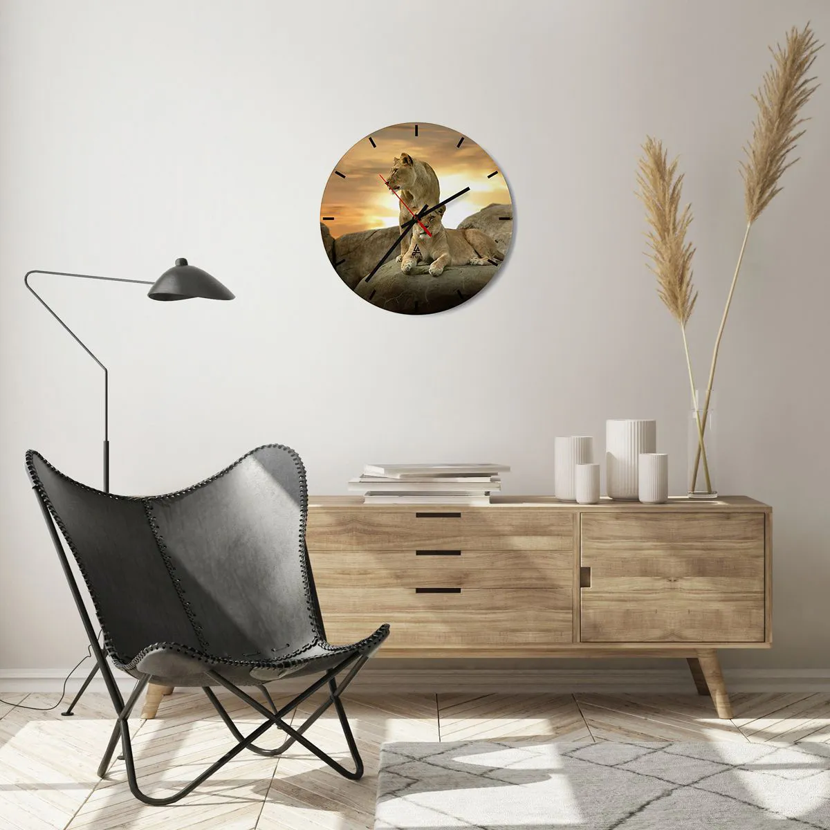 Wall clock - Clock on glass - Royal Majesty - 40x40 cm