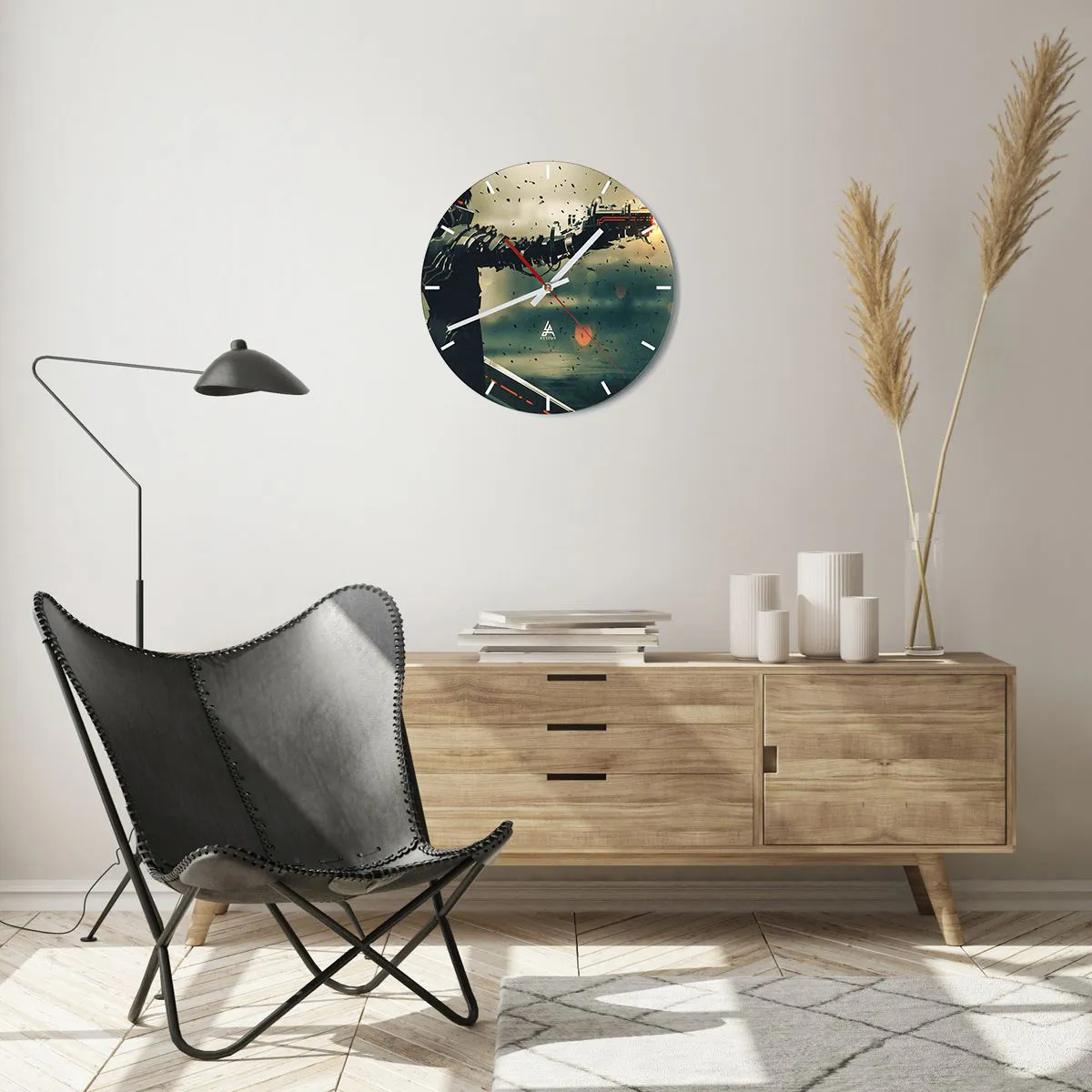 Wandklok - Klok - Dodelijke wapens - Je eigen Terminator - 40x40 cm