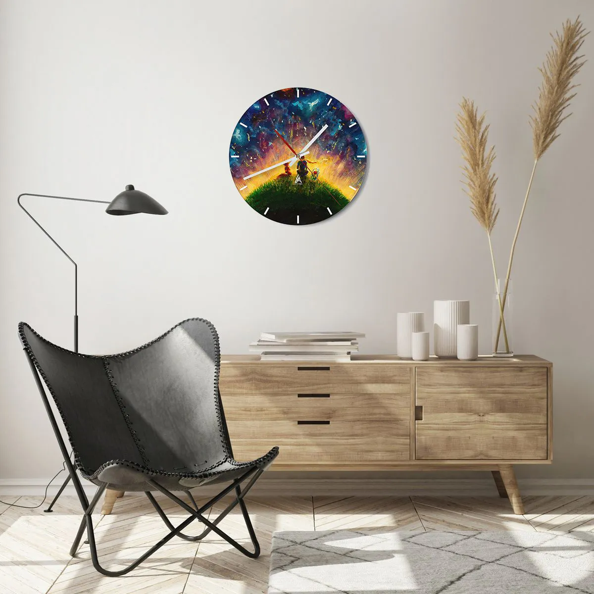 Zegar ścienny - Miłość i przyjaźń - cały świat - 40x40 cm