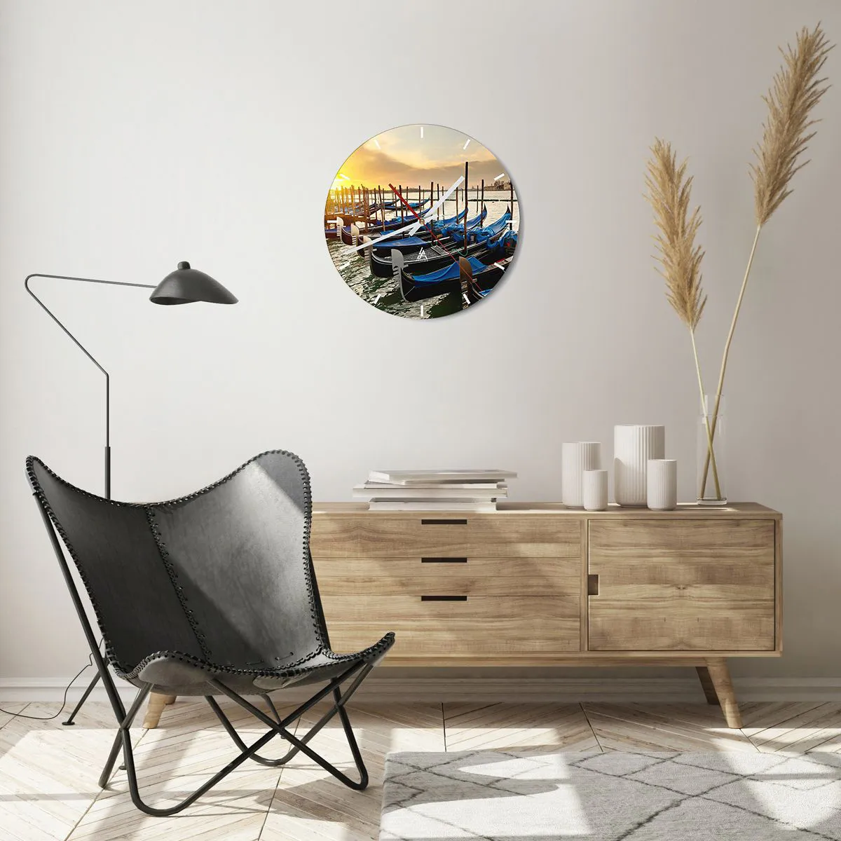 Zegar ścienny - Zanim przypłynie gwar - 40x40 cm