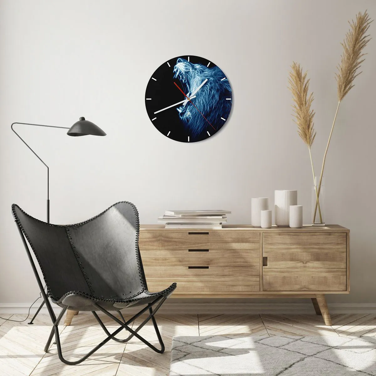 Ceas de perete - Ceas pe sticlă - Mânia înflăcărată a regelui - 40x40 cm