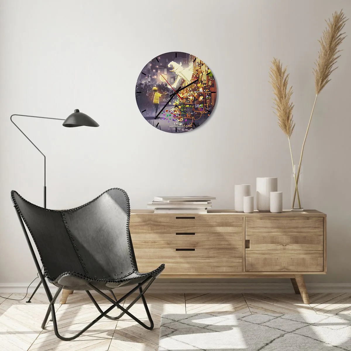 Ceas de perete - Ceas pe sticlă - Vrăjitoria există - 40x40 cm