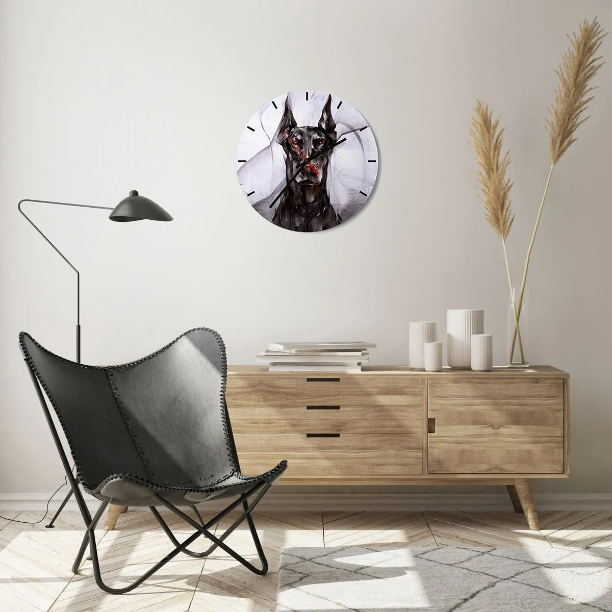Wall clock - Clock on glass - Born to Nobility - 40x40 cm