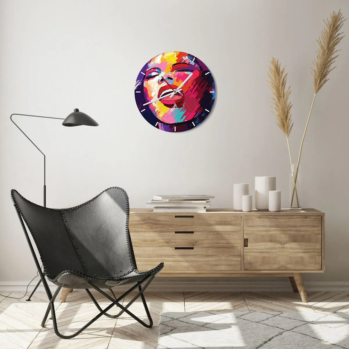 Reloj de pared - Reloj de vidrio - Canta toda una vida - 40x40 cm