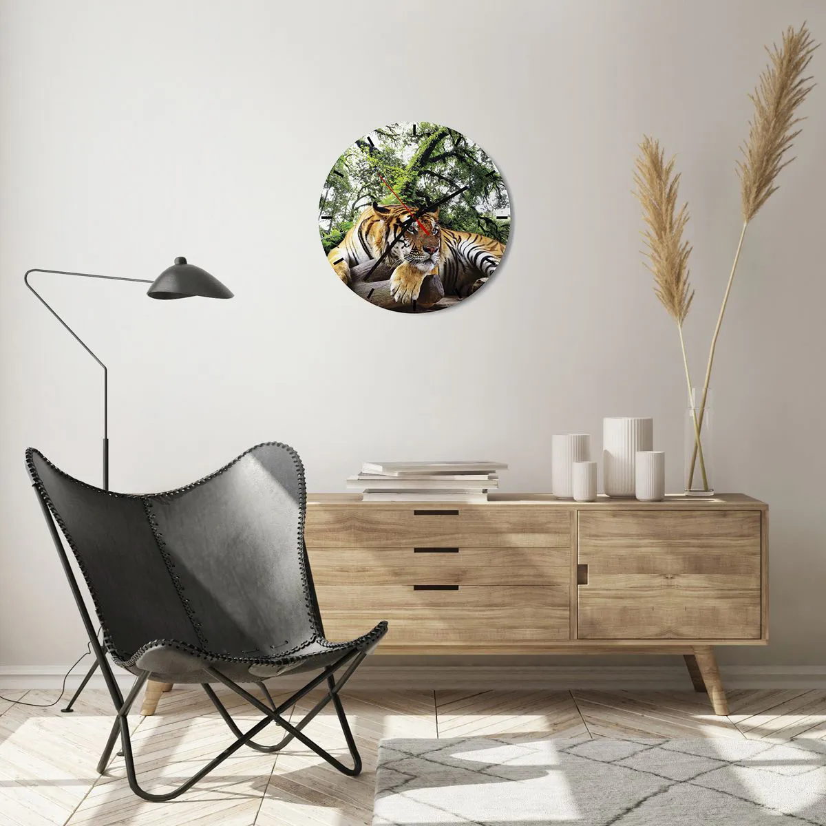 Reloj de pared - Reloj de vidrio - Atentamente - 40x40 cm