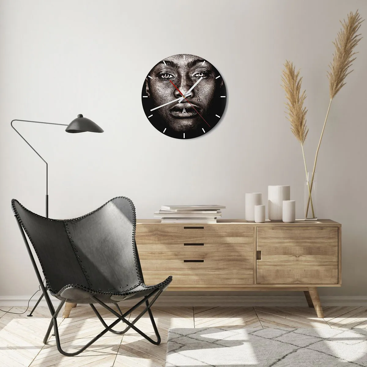 Wanduhr - Glasuhr - Eine Träne - 40x40 cm