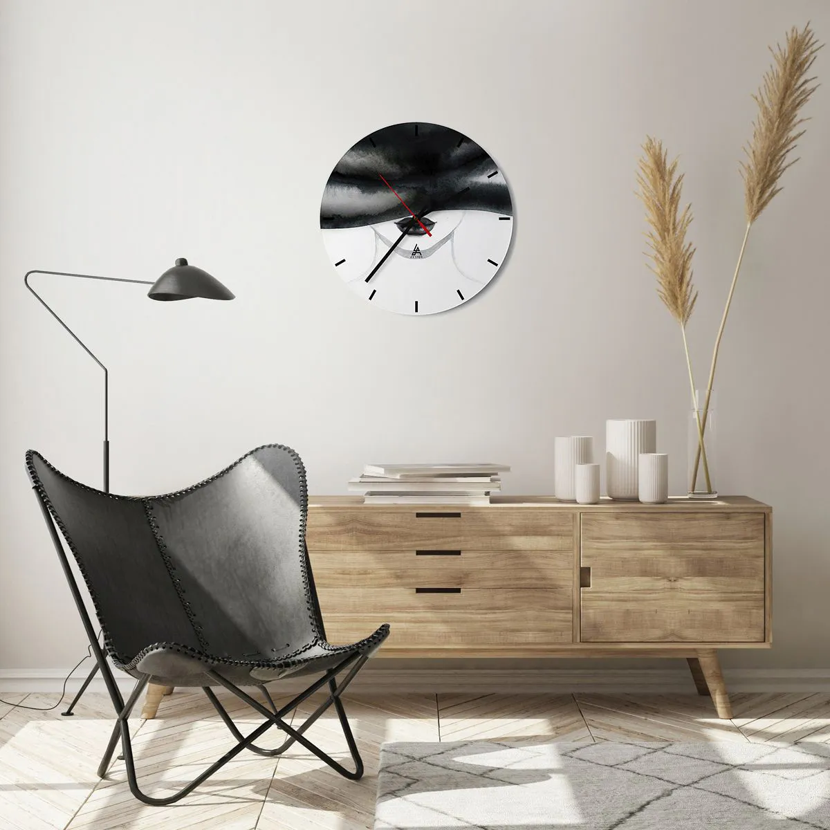 Wall clock - Clock on glass - Sensual Secret - 40x40 cm