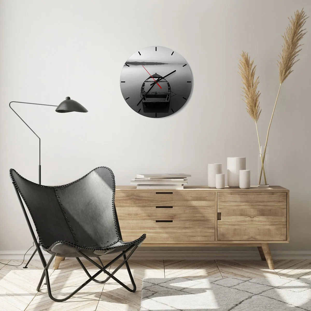 Ceas de perete - Ceas pe sticlă - Dor și melancolie - 40x40 cm