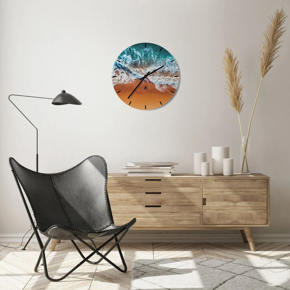 Reloj de pared - Reloj de vidrio - Siempre a la par - 40x40 cm