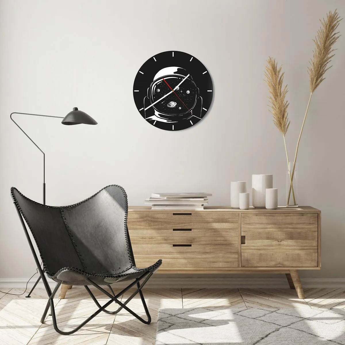 Wanduhr - Glasuhr - Schöne Aussicht - 40x40 cm