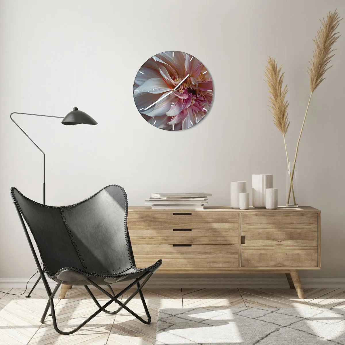 Zegar ścienny - Kwitnąca świeżość - 40x40 cm