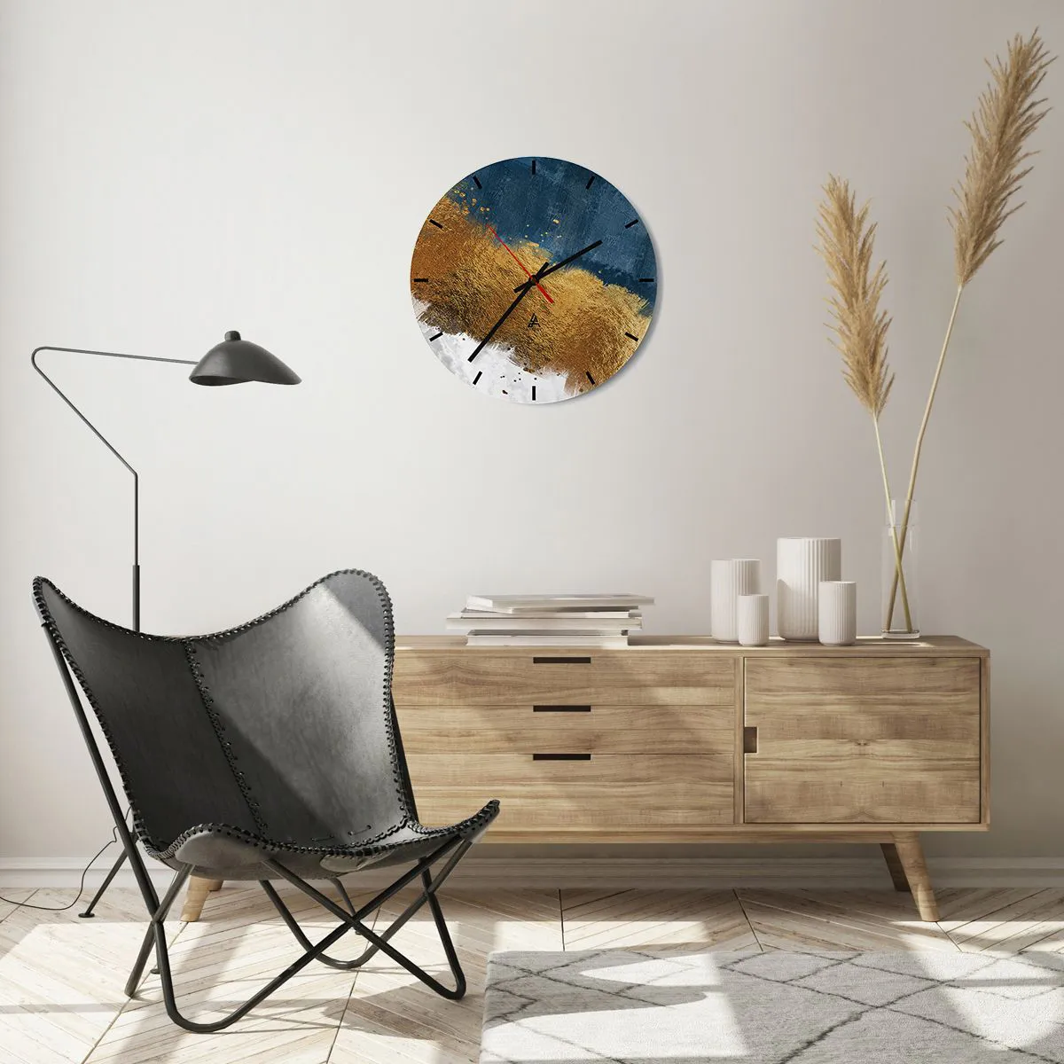 Ceas de perete - Ceas pe sticlă - Culorile verii - 40x40 cm