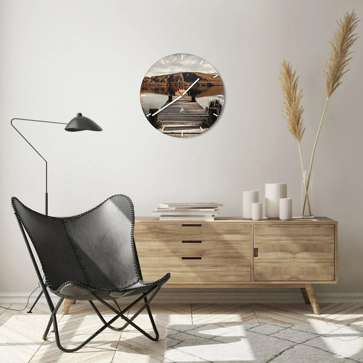 Orologio da parete - Orologio in Vetro - Paesaggio nel silenzio - 40x40 cm
