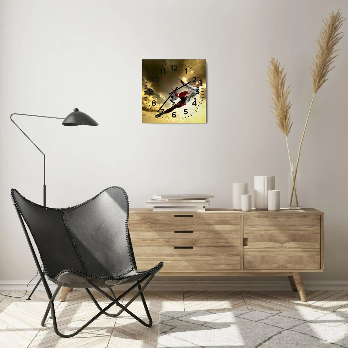 Vægur, Uret - Fodboldhimlen - 30x30 cm