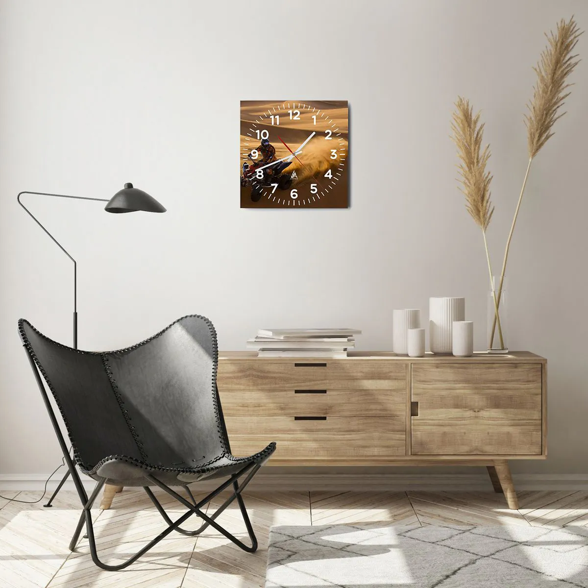 Relógio de parede - Relógio em vidro - Nas ondas de areia - 30x30 cm