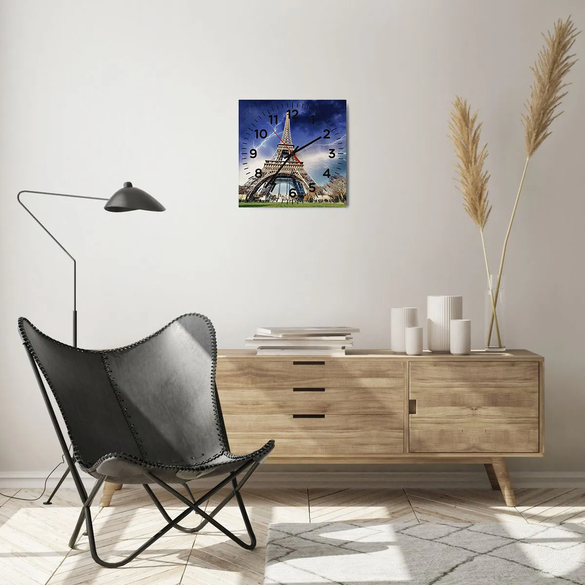 Ceas de perete - Ceas pe sticlă - Stăpânul furtunilor - 30x30 cm