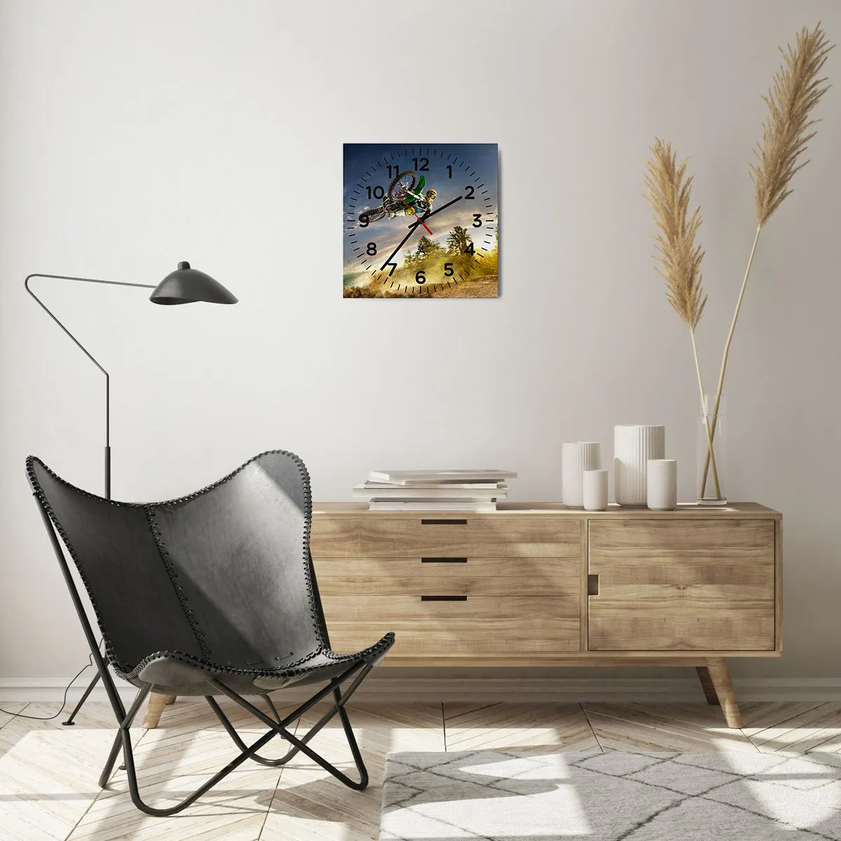 Reloj de pared - Reloj de vidrio - ¡Enciende tus emociones! - 30x30 cm