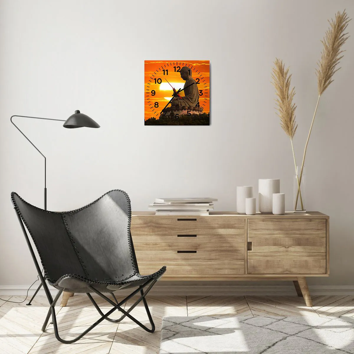 Wanduhr - Glasuhr - Keine Angst vor der Welt - 30x30 cm