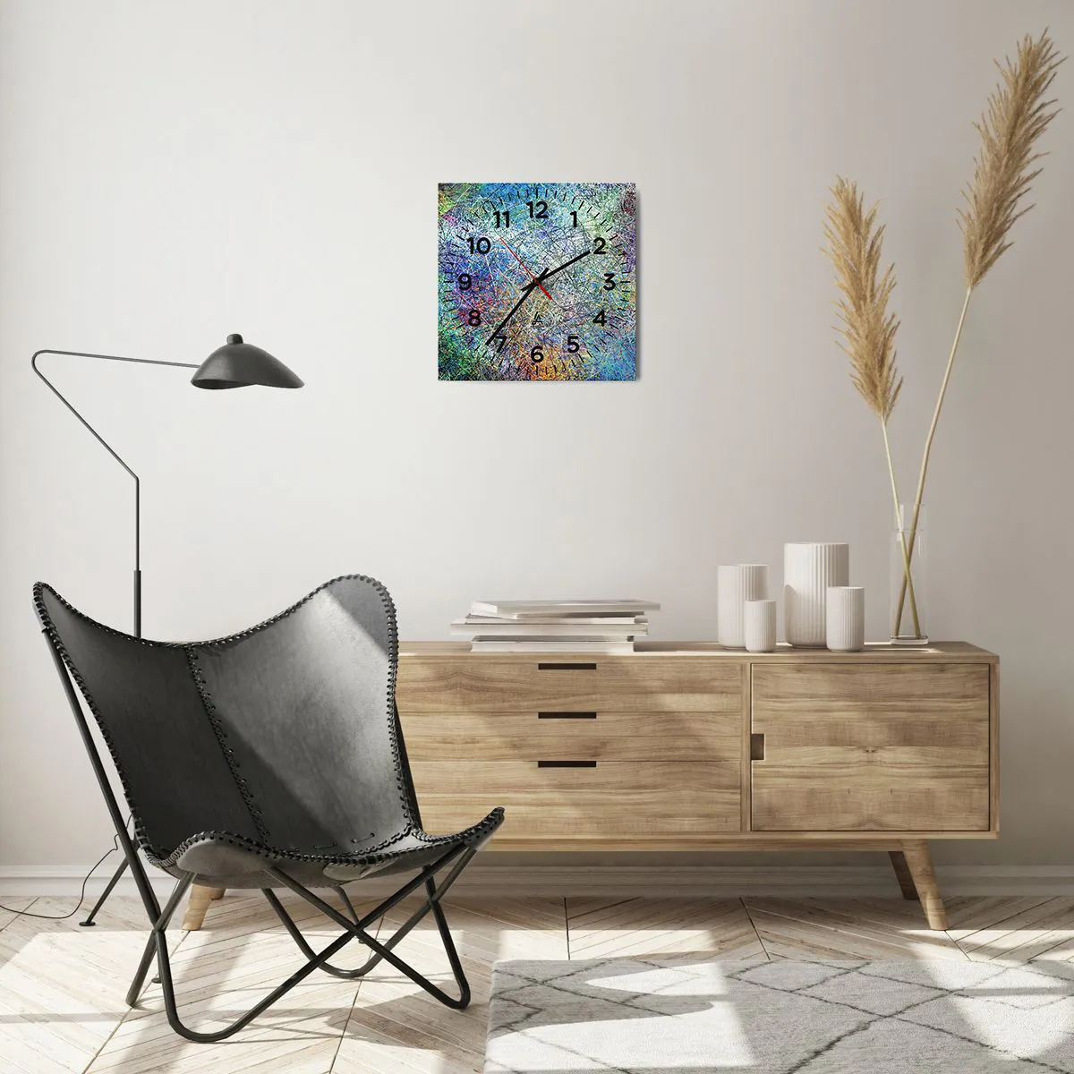 Wanduhr - Glasuhr - Es ist nicht so einfach - 30x30 cm