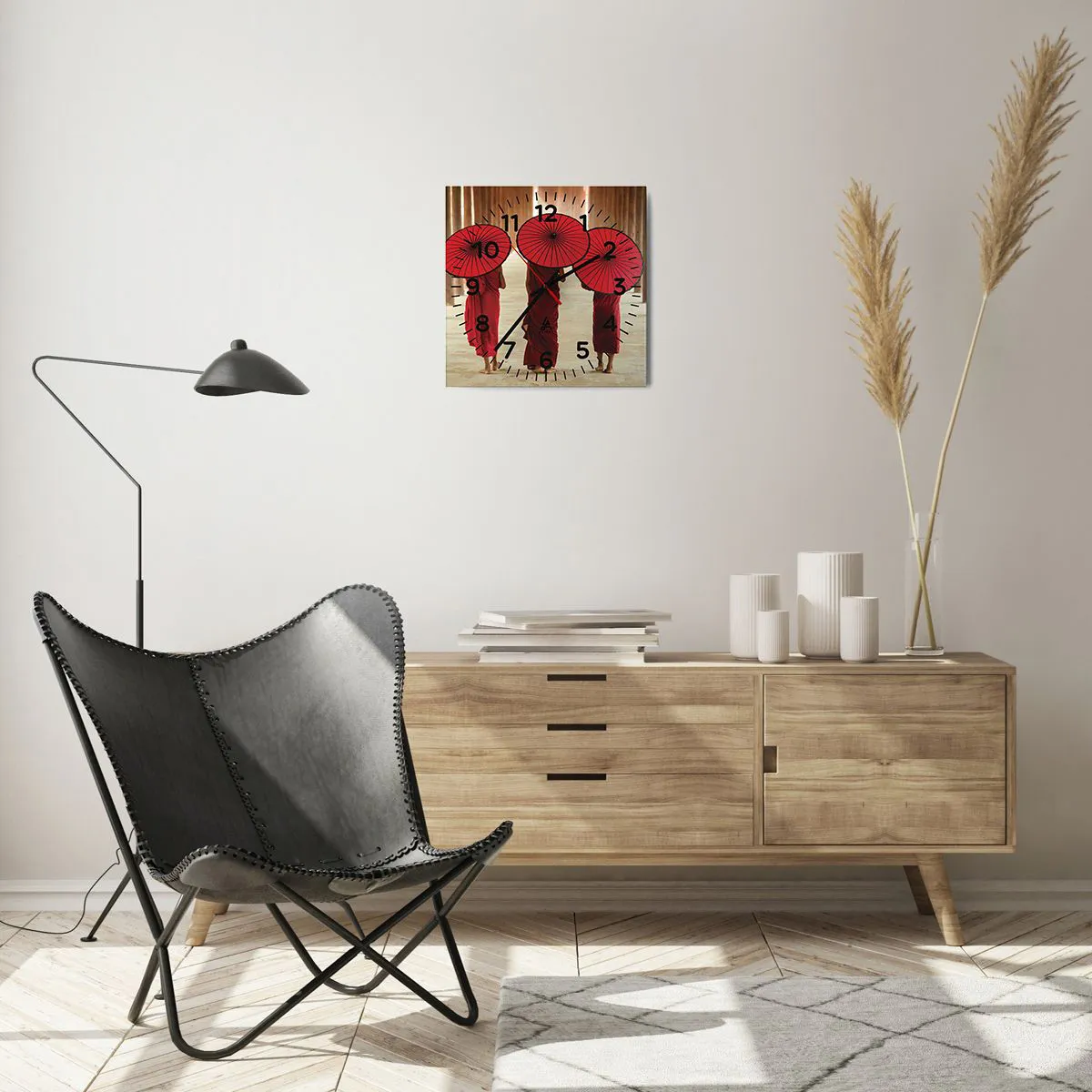 Ceas de perete - Ceas pe sticlă - Pe drumul spre Tărâmul Pur - 30x30 cm