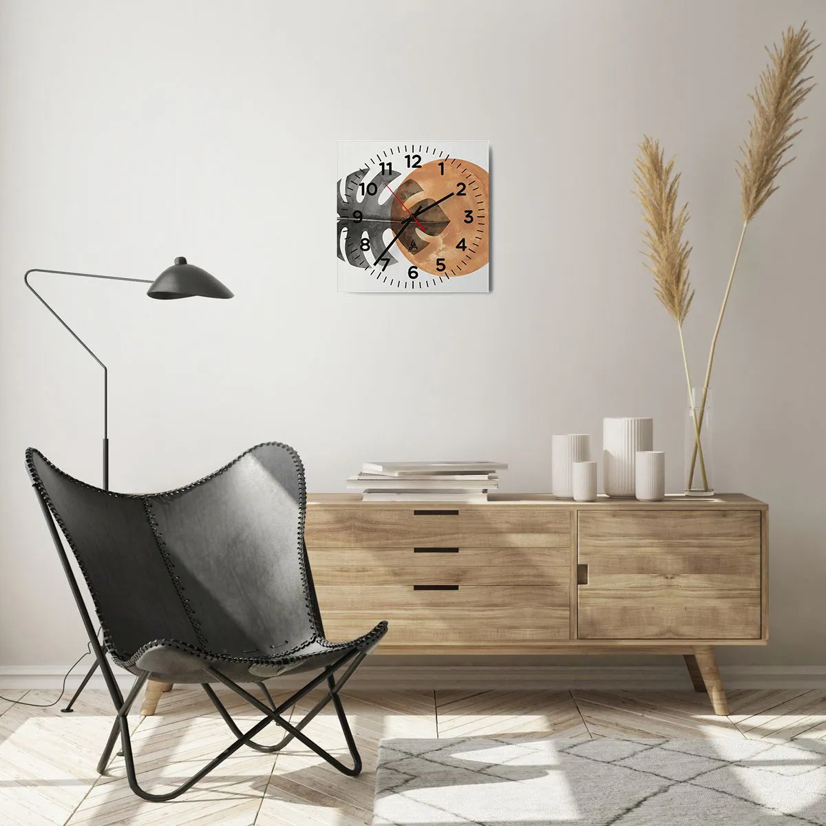 Ceas de perete - Ceas pe sticlă - Doar soarele - 30x30 cm