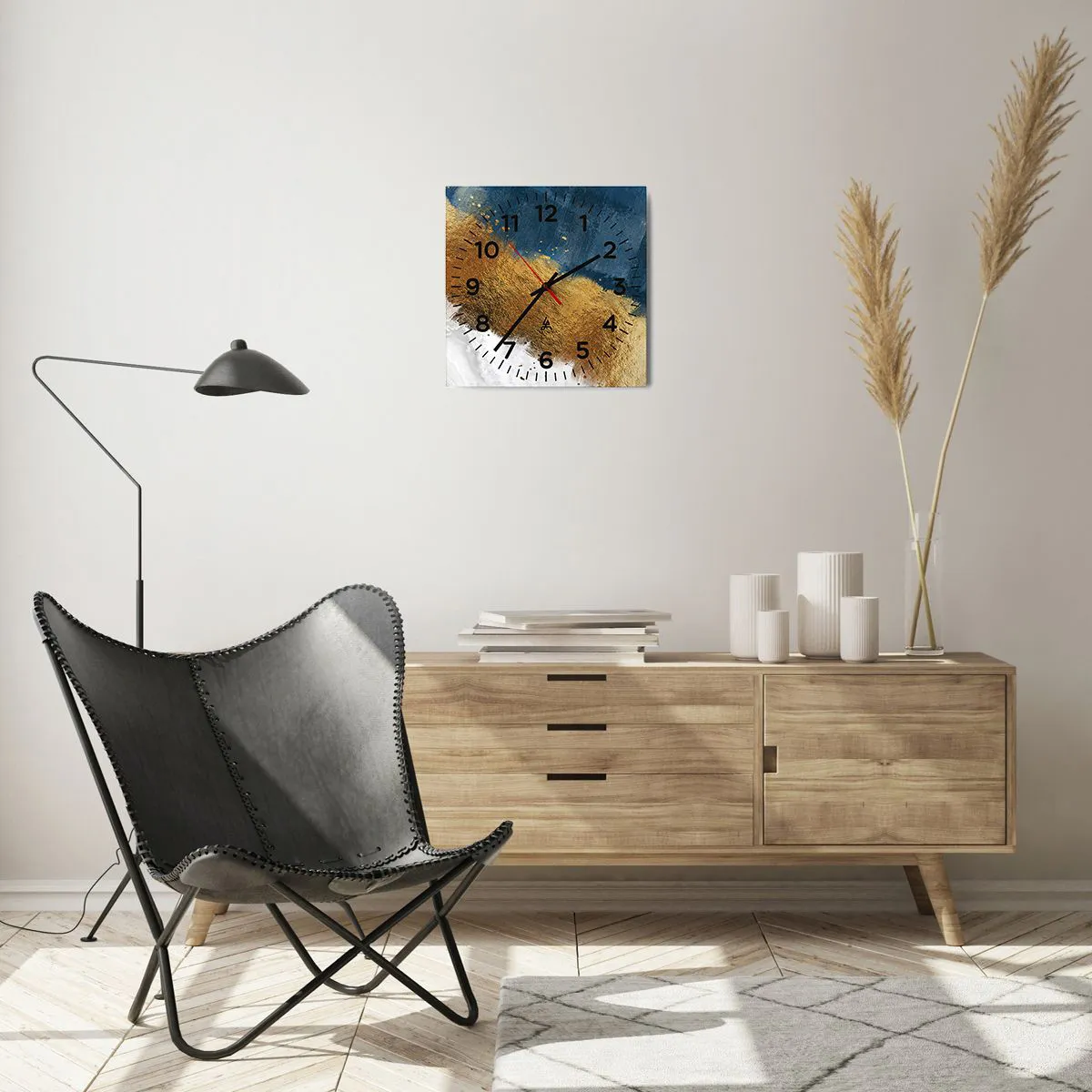 Wanduhr - Glasuhr - Farben des Sommers - 30x30 cm