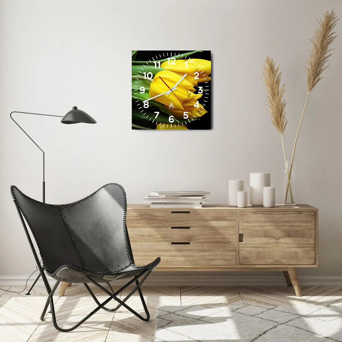 Zegar ścienny - Powstały z czystego słońca - 40x40 cm