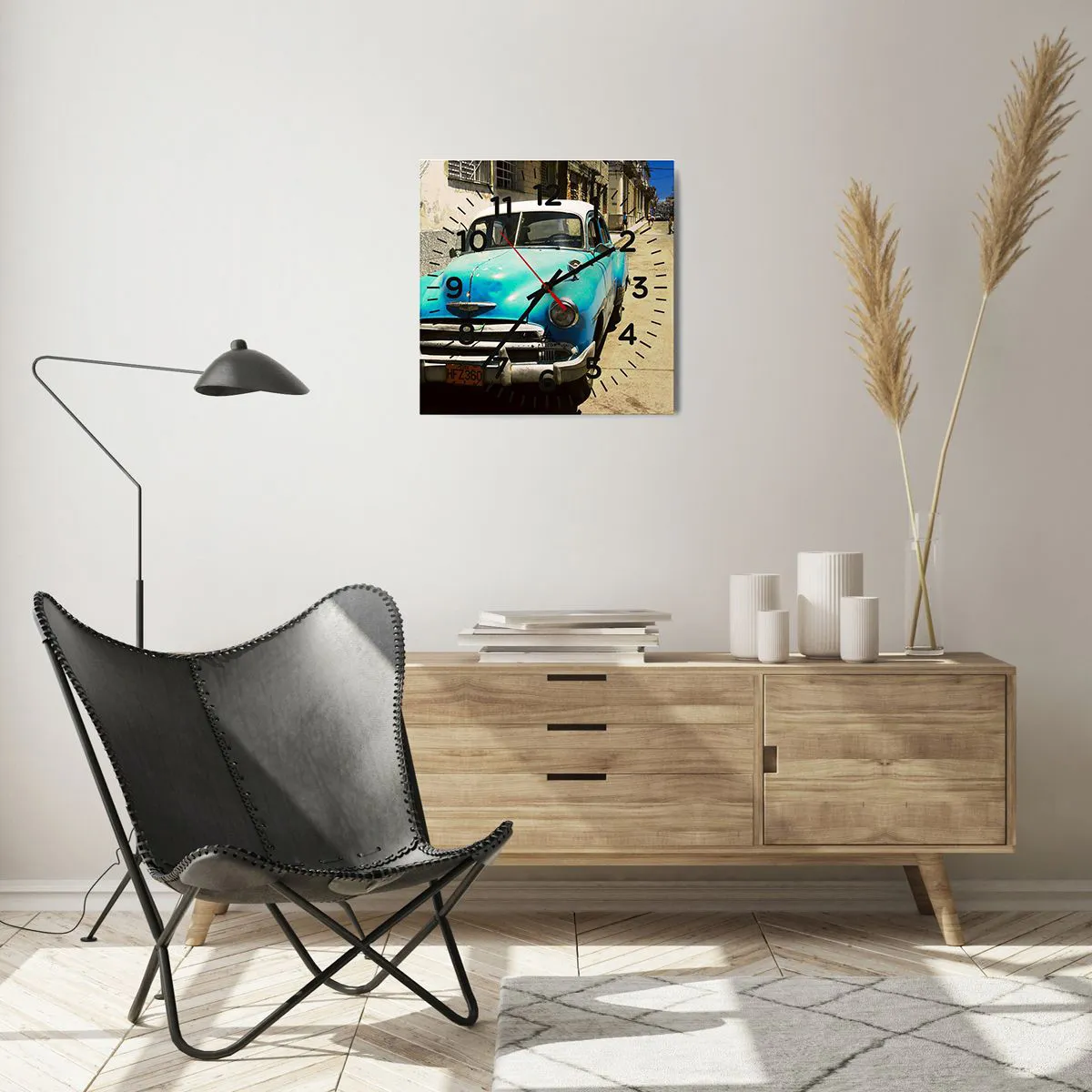 Reloj de pared - Reloj de vidrio - ¡Viva Cuba! - 40x40 cm