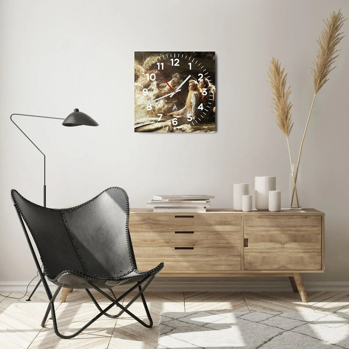 Wanduhr - Glasuhr - Und es gab Poesie - 40x40 cm