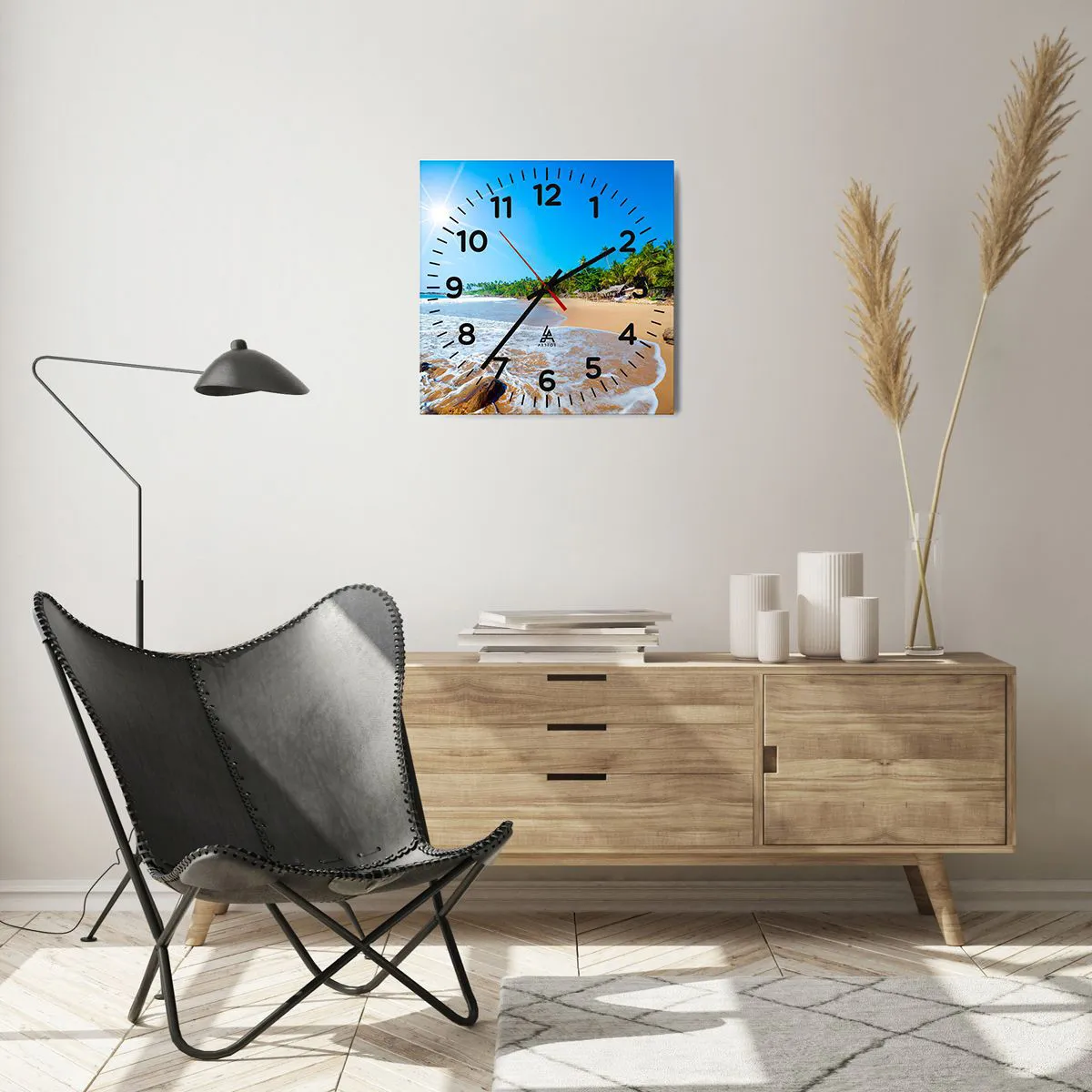 Vægur, Uret - Et eksotisk sted for dig - 40x40 cm