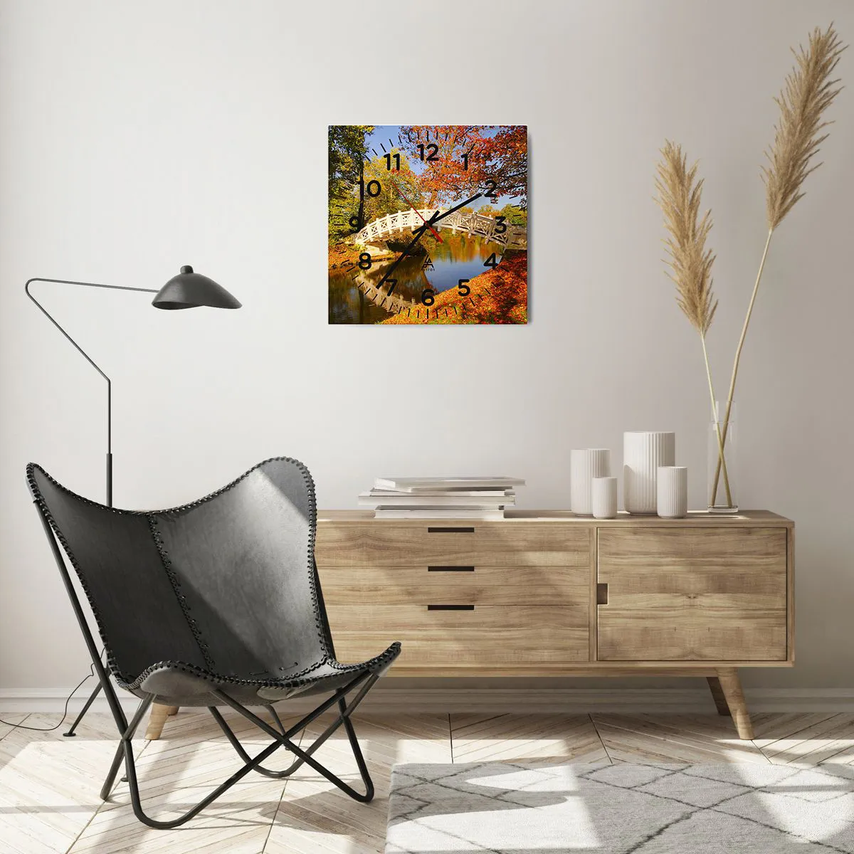 Vægur, Uret - På den hvide bro af suk - 40x40 cm