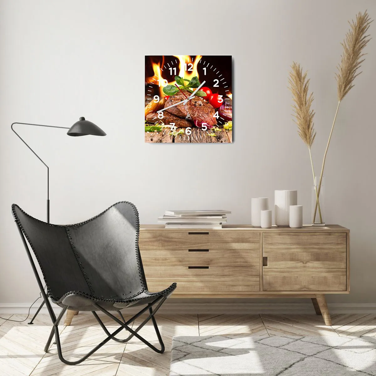 Wanduhr - Glasuhr - Von Hitze gezaubert - 40x40 cm