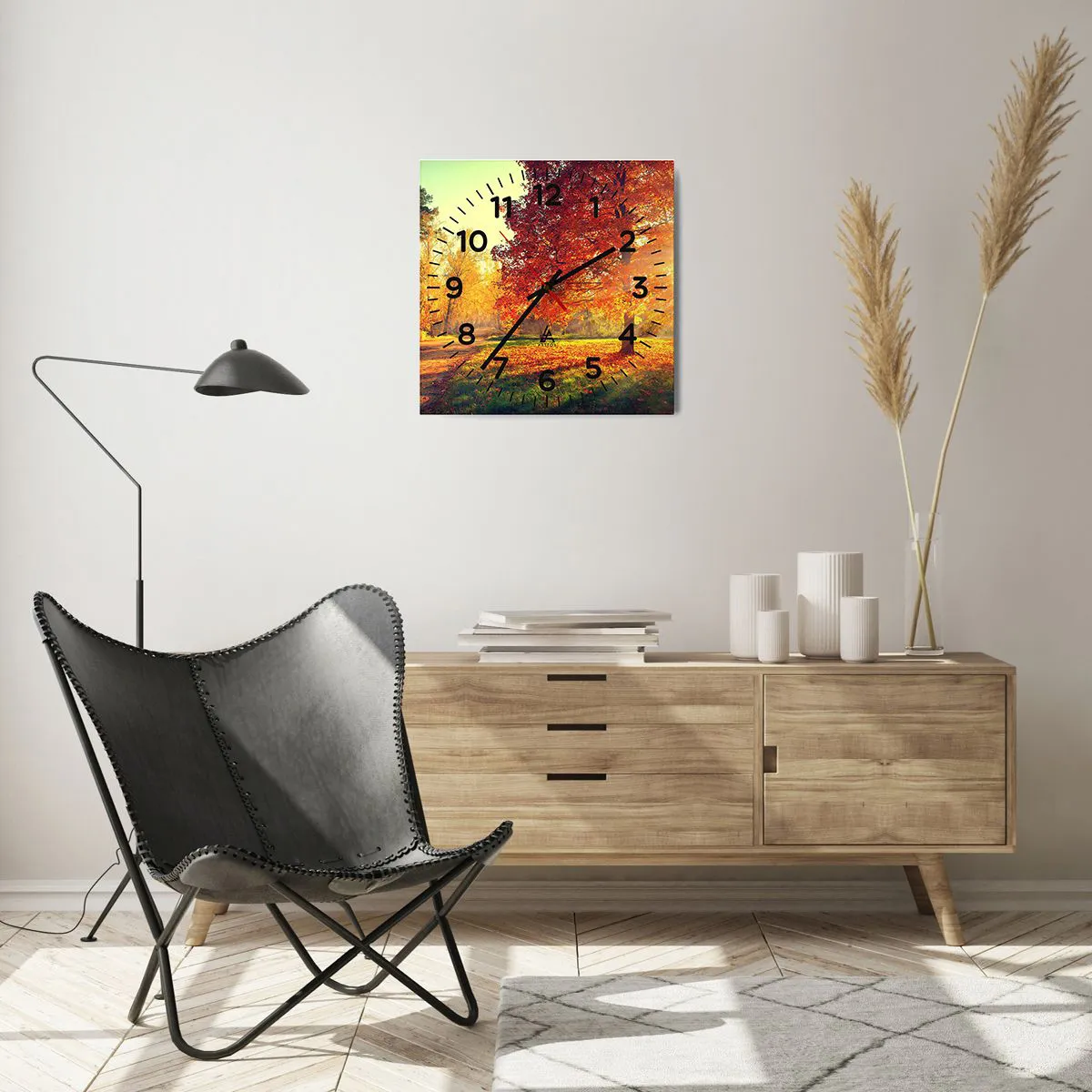 Falióra, Óra - A vörös gyönyörű - 40x40 cm