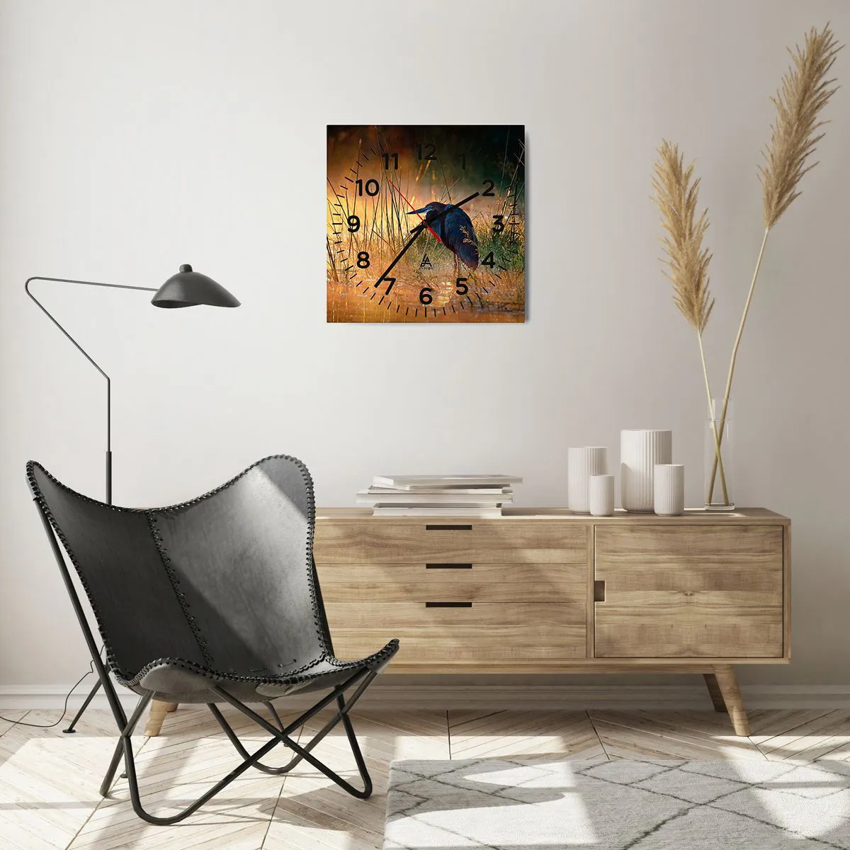 Wall clock - Clock on glass - Stop Taking Pictures - 40x40 cm