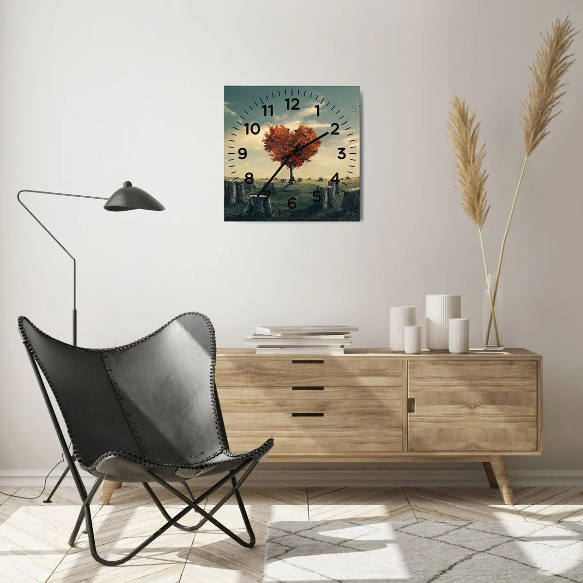 Väggklocka - Klocka på glas - Det finns fortfarande hopp - 40x40 cm