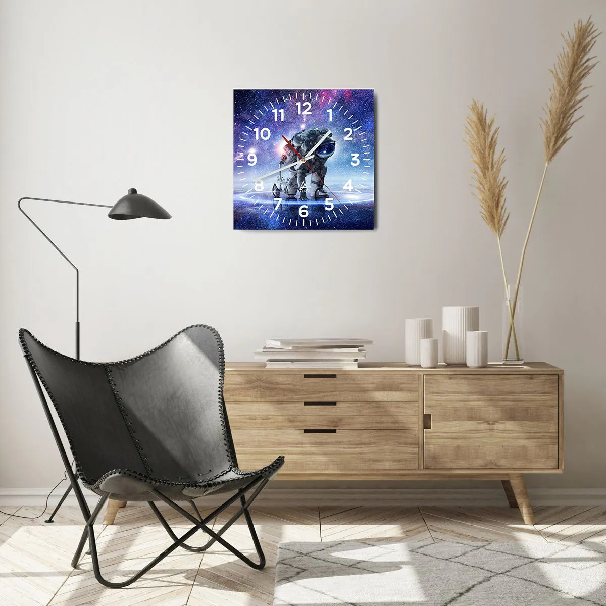 Wall clock - Clock on glass - Starry Night above Me - 40x40 cm