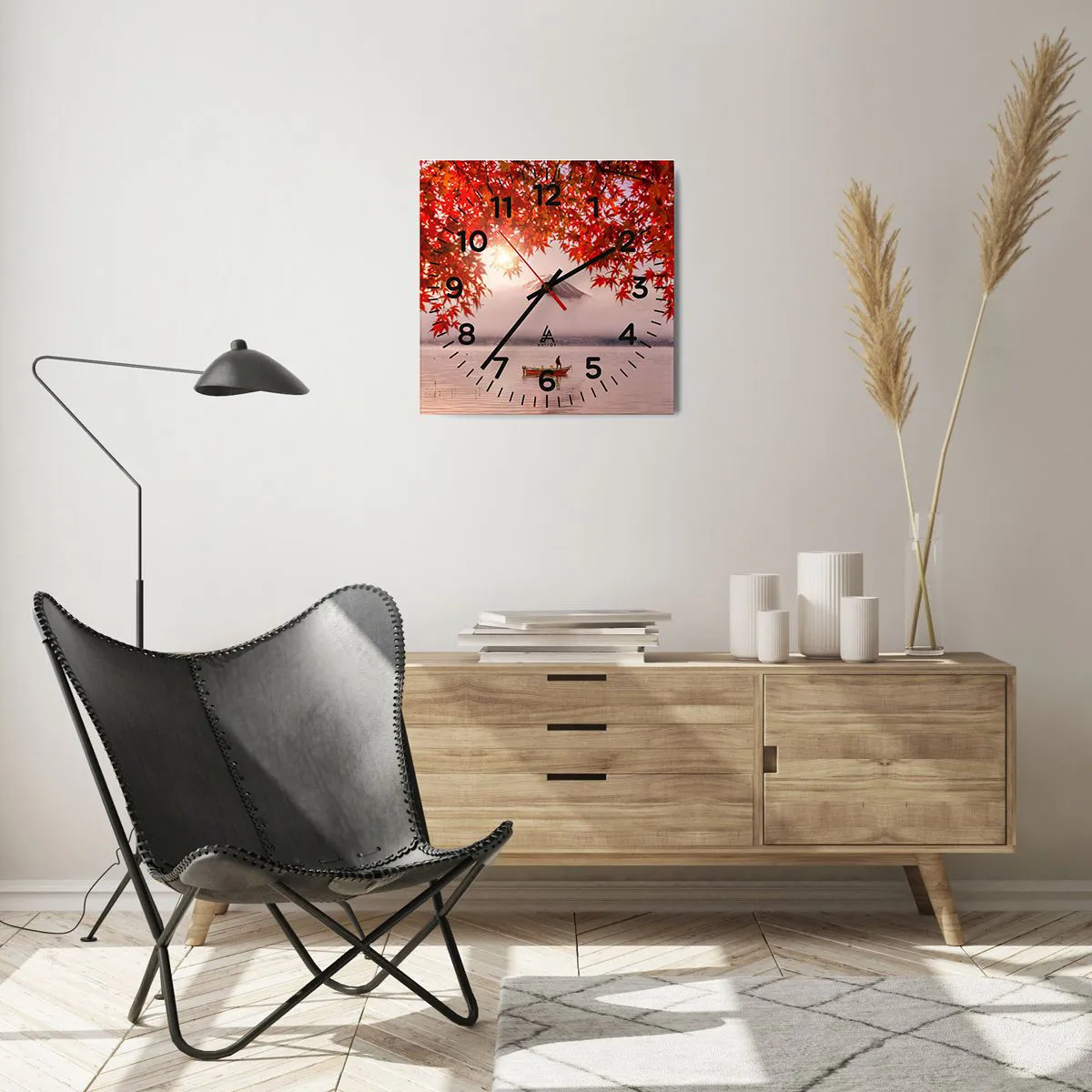 Wanduhr - Glasuhr - Im japanischen Klima - 40x40 cm