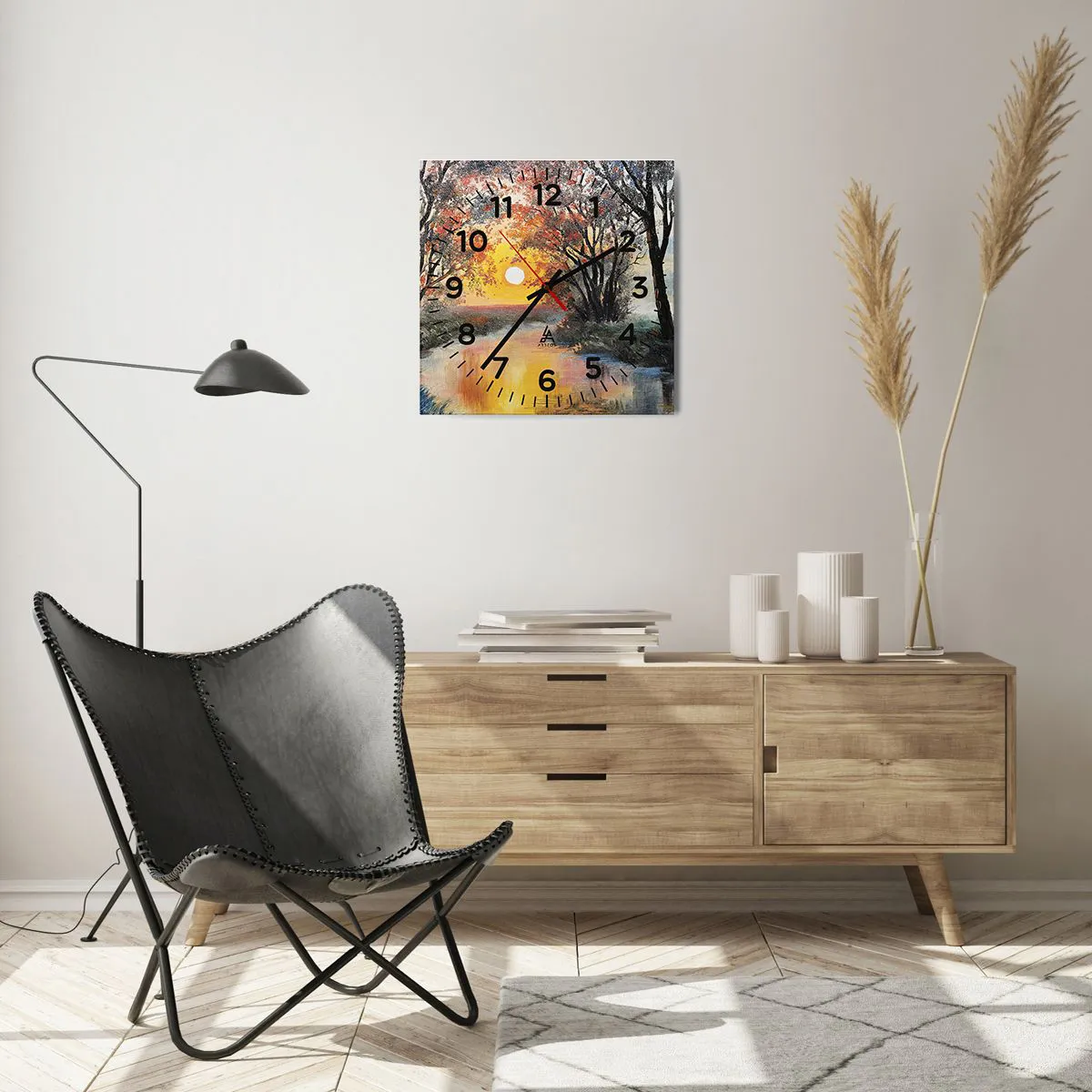 Nástenné hodiny - Jesenný nádych - 40x40 cm