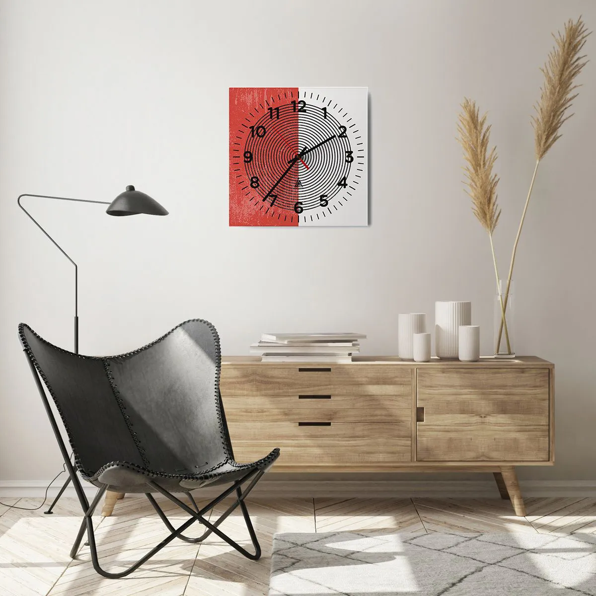 Ceas de perete - Ceas pe sticlă - Direct la subiect - 40x40 cm