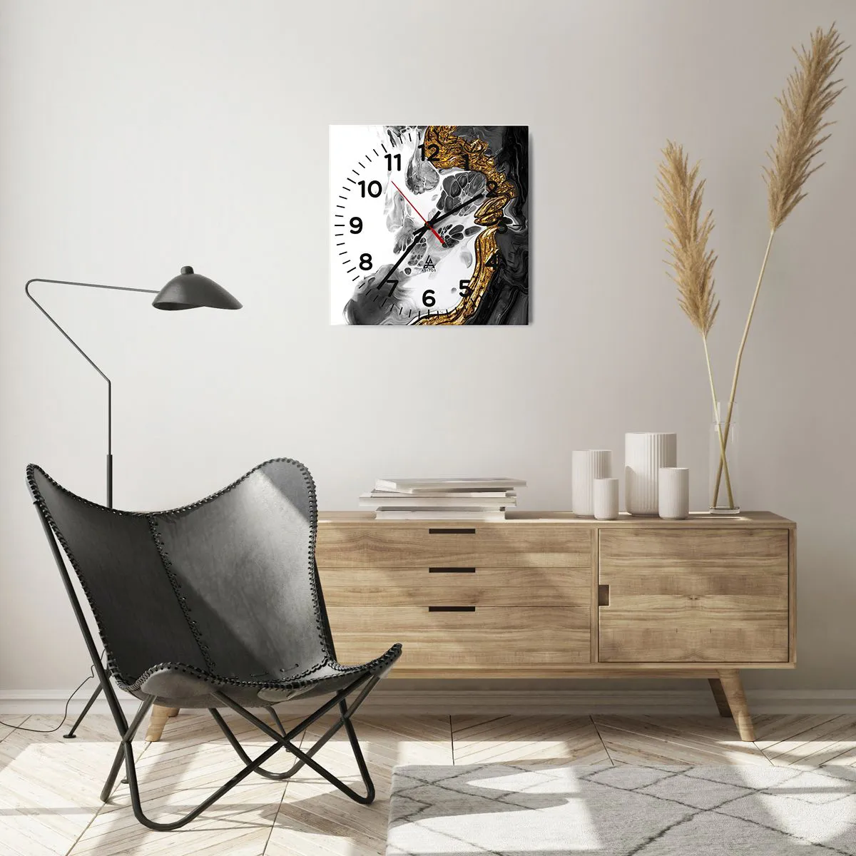 Zegar ścienny - Kompozycja organiczna - 40x40 cm