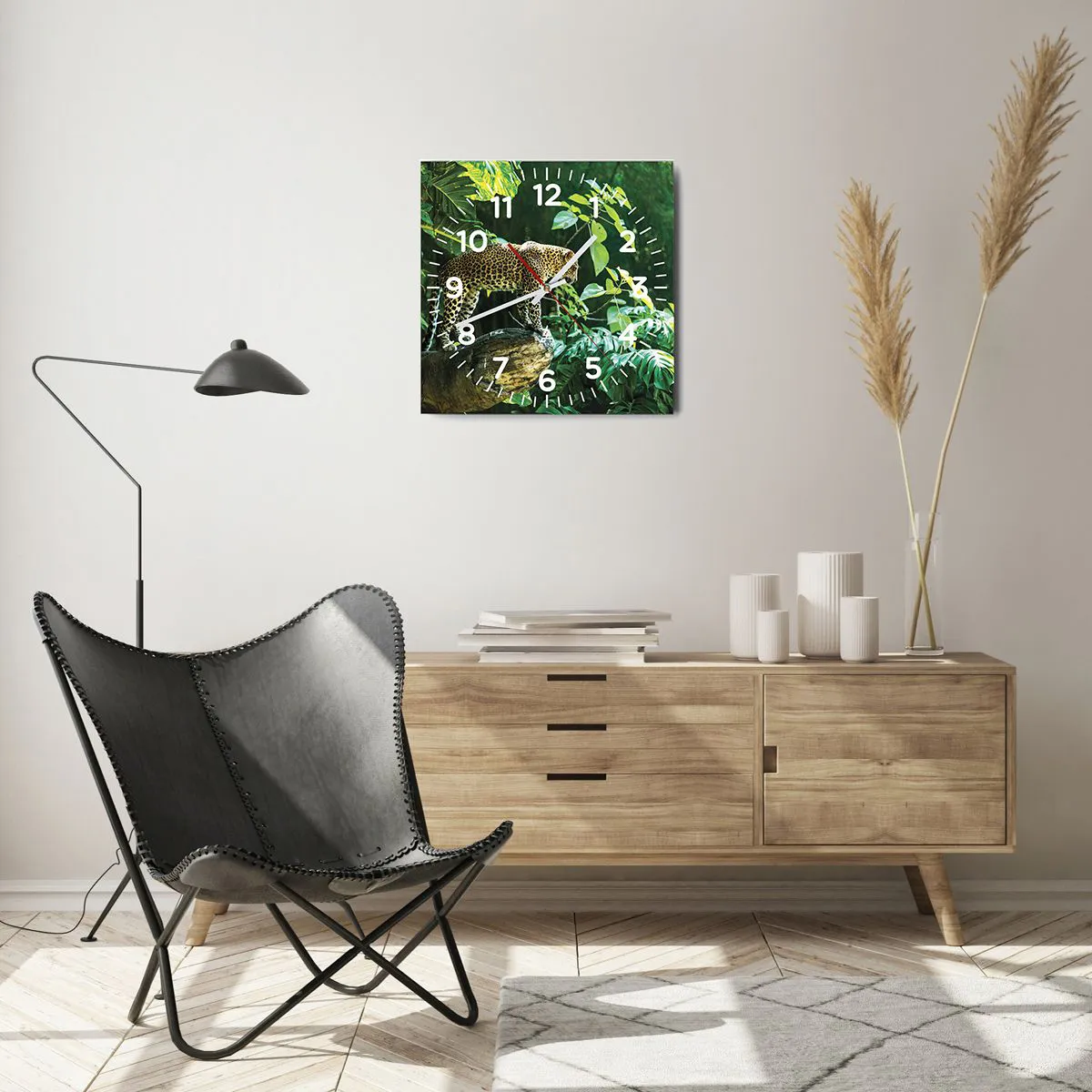 Wanduhr - Glasuhr - Auf die Jagd? - 40x40 cm