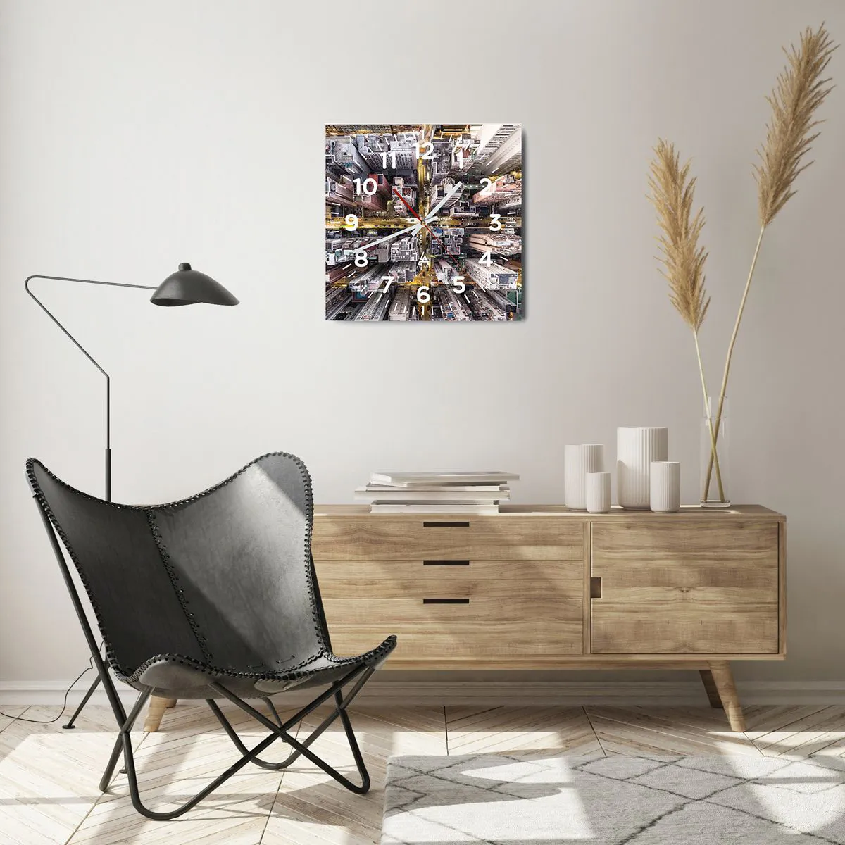 Nástenné hodiny - Pozdrav z Hongkongu - 40x40 cm