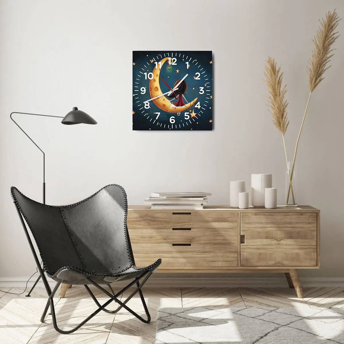 Wall clock - Clock on glass - Once Upon a Time… - 40x40 cm
